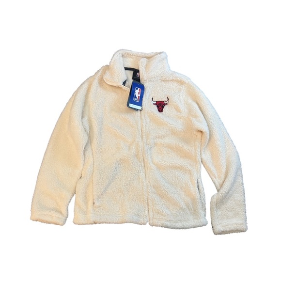 Juniors Chicago Bulls Fleece Zip Bomber Jacket - Picture 1 of 6